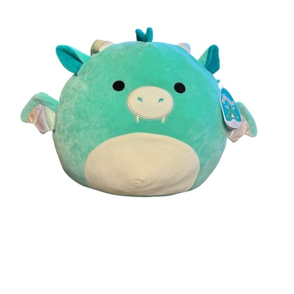NWT Kellytoy Squishmallow Avrill the Dragon 14" Plush Stuffed Animal Blue Teal - Picture 1 of 9